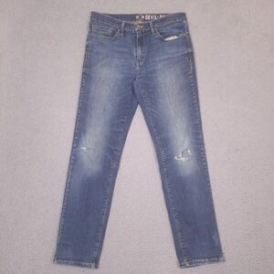 Devil Dog Dungarees Slim Fit Jeans Mens 31x30 Blue Slim Stretch Distressed‎
